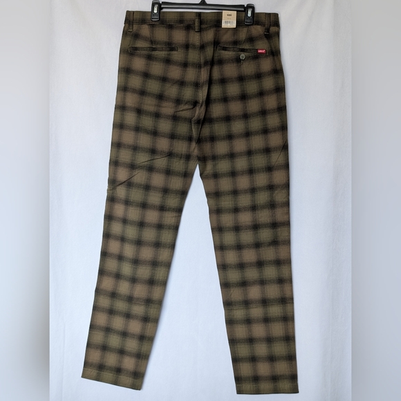 Levi's XX Chino Standard Taper Olive Green/Brown Plaid Chinos, 34x34 NWT - Picture 5 of 10